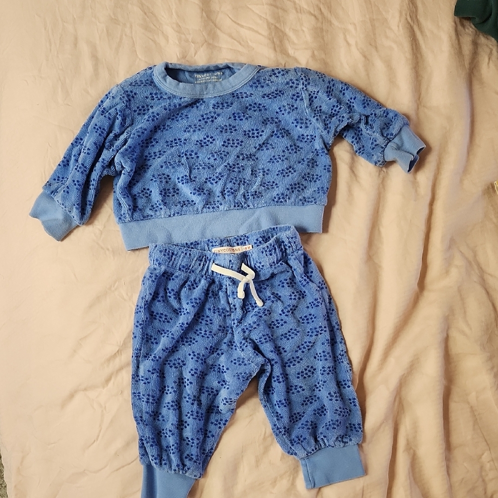 TINYCOTTONS Set Blue Sweatshirt And Pants